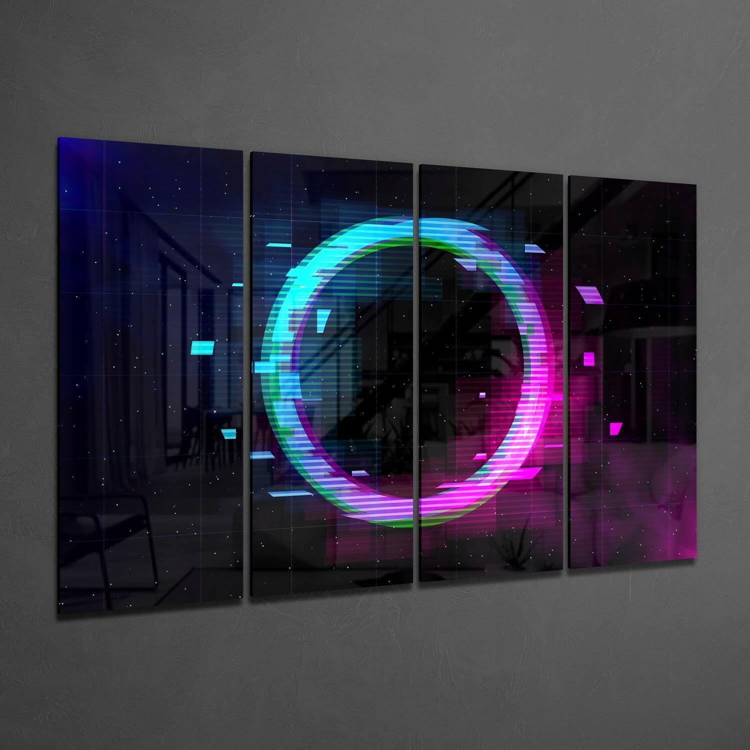 The Gate 4 Pieces Mega Glass Wall Art (59"x36") | Insigne Art Design.