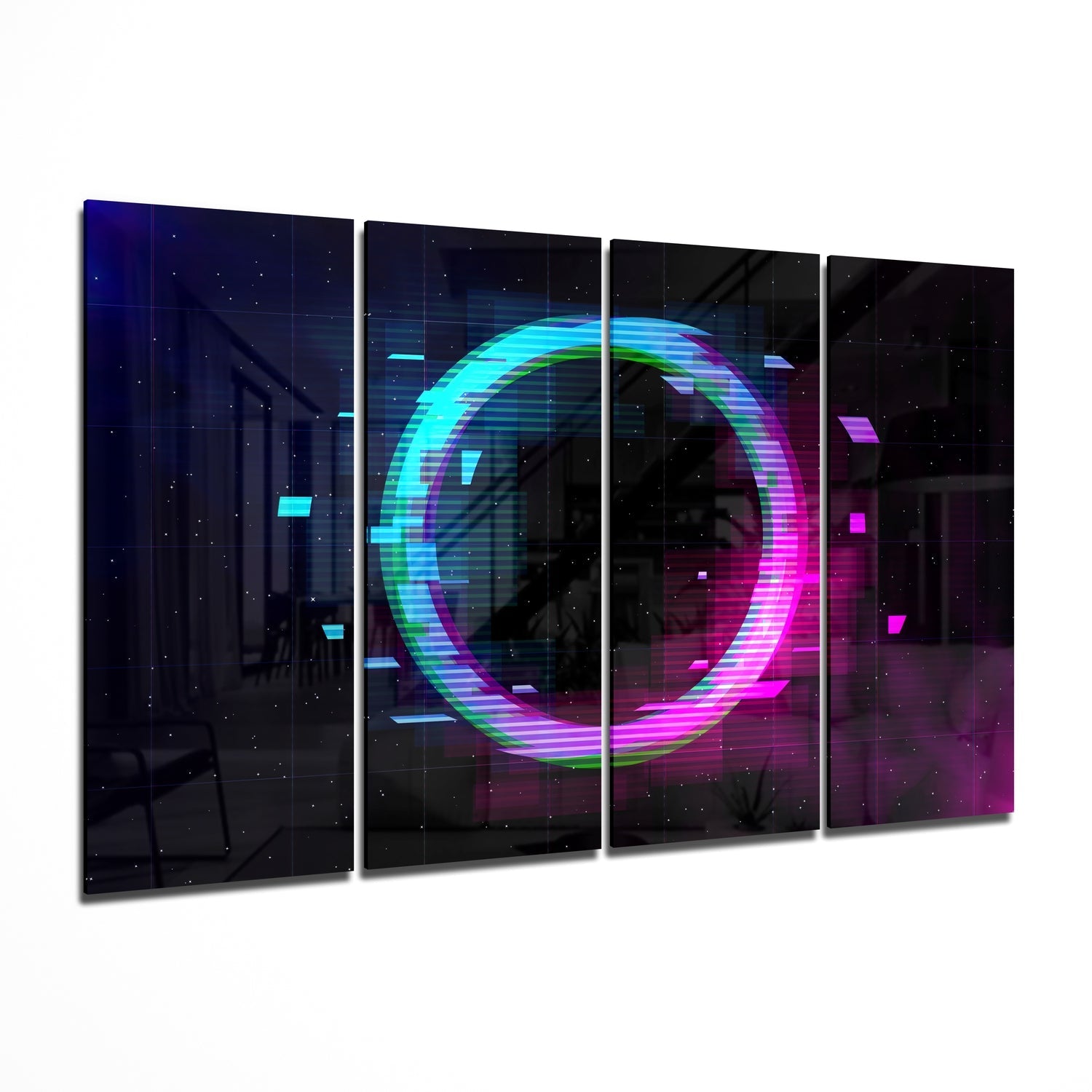 The Gate 4 Pieces Mega Glass Wall Art (59"x36") | Insigne Art Design