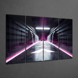 Hallway 4 Pieces Mega Glass Wall Art (59"x36") | Insigne Art Design