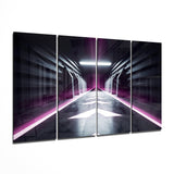 Hallway 4 Pieces Mega Glass Wall Art (59"x36") | Insigne Art Design