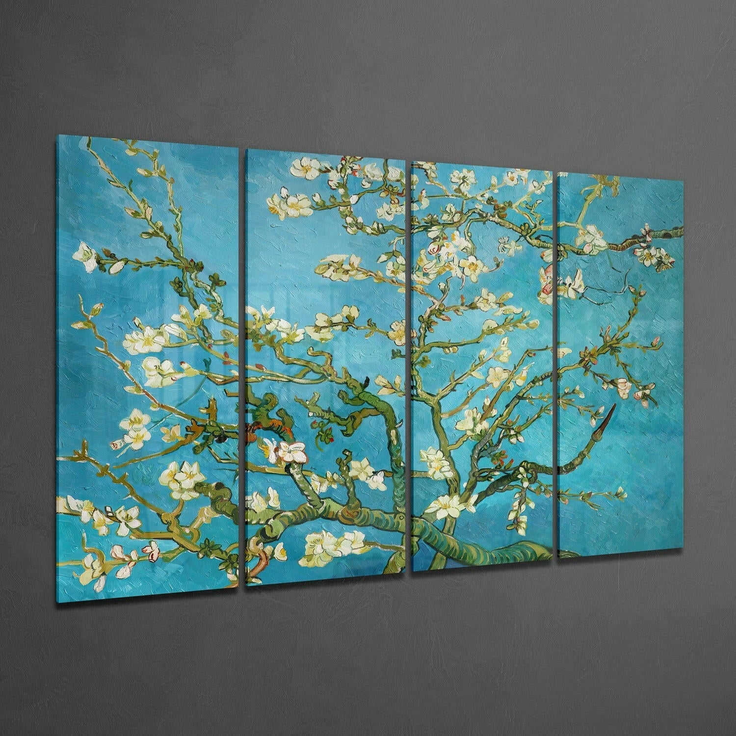 Sakura 4 Pieces Mega Glass Wall Art (59"x36") | Insigne Art Design.