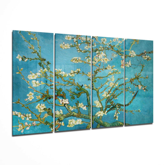 Sakura 4 Pieces Mega Glass Wall Art (59"x36") | Insigne Art Design.
