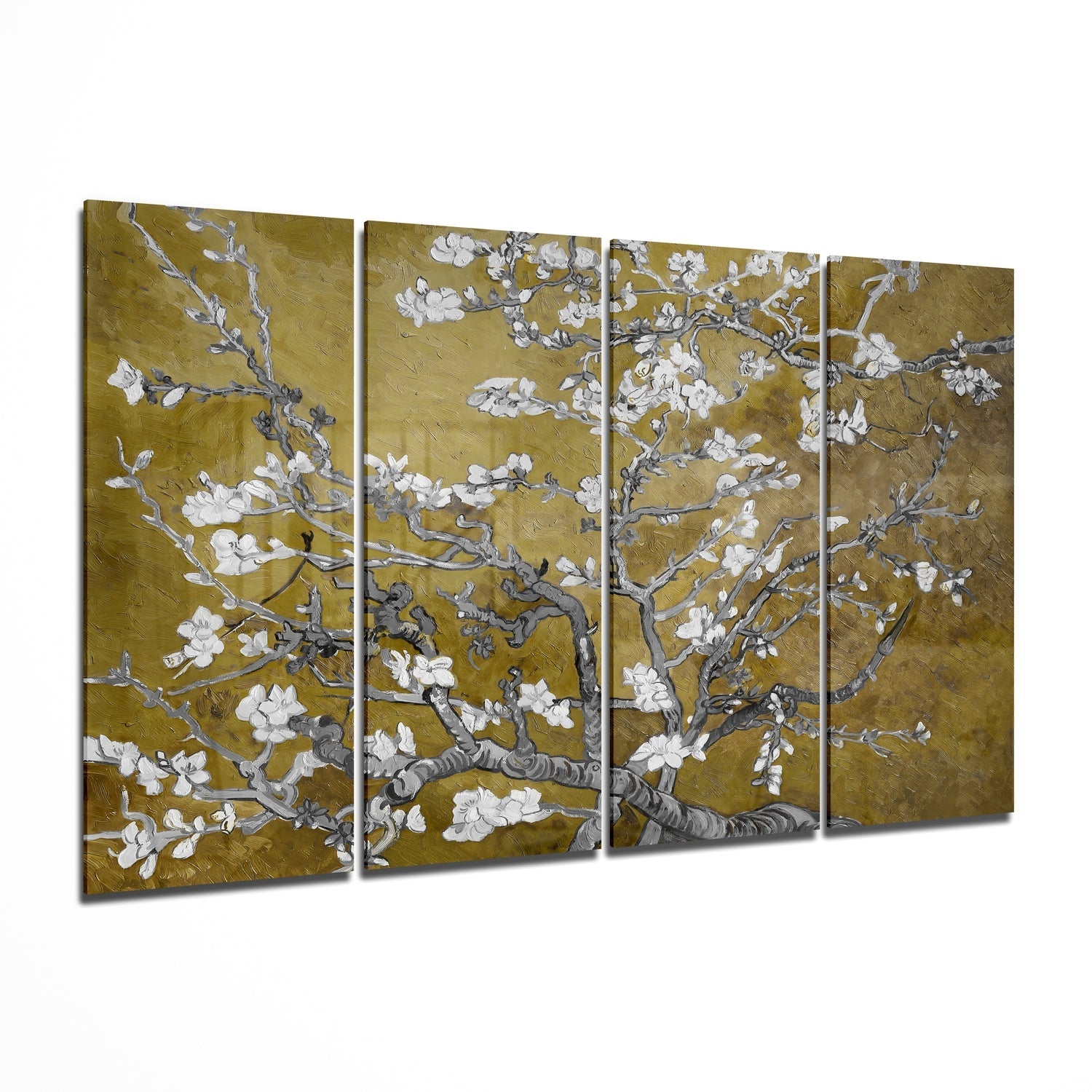 Sakura 4 Pieces Mega Glass Wall Art (59"x36") | Insigne Art Design