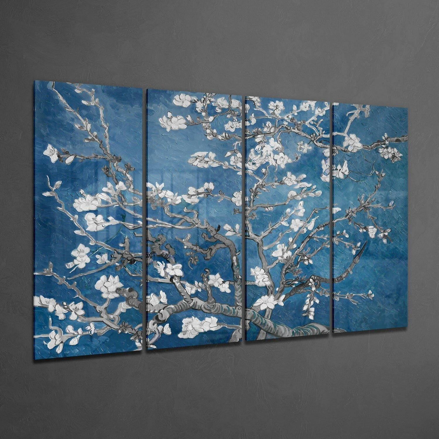 Sakura 4 Pieces Mega Glass Wall Art (59"x36") | Insigne Art Design.