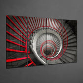 Spiral Stairs 4 Pieces Mega Glass Wall Art (59"x36") | Insigne Art Design.