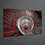 Spiral Stairs 4 Pieces Mega Glass Wall Art (59"x36") | Insigne Art Design