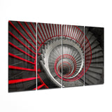Spiral Stairs 4 Pieces Mega Glass Wall Art (59"x36") | Insigne Art Design