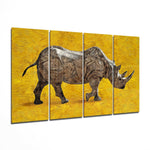 Rhino 4 Pieces Mega Glass Wall Art (59"x36") | Insigne Art Design.