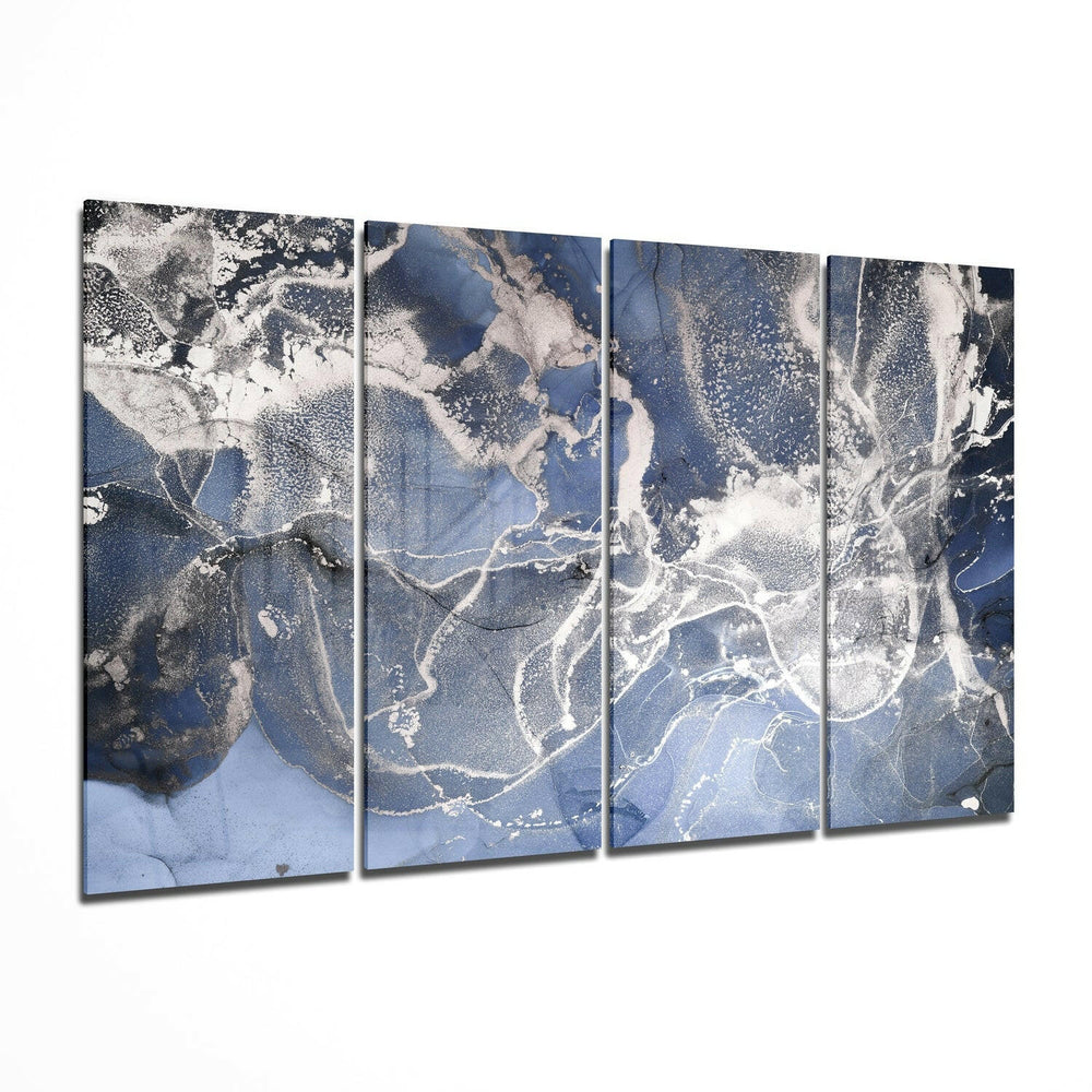 Marble 4 Pieces Mega Glass Wall Art (59"x36") | Insigne Art Design.