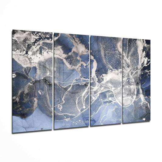 Marble 4 Pieces Mega Glass Wall Art (59"x36") | Insigne Art Design.
