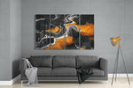 Marble Lava 4 Pieces Mega Glass Wall Art (59"x36") | Insigne Art Design.