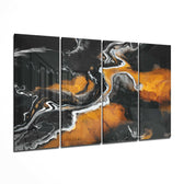 Marble Lava 4 Pieces Mega Glass Wall Art (59"x36") | Insigne Art Design.