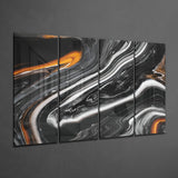 Marble Lava 4 Pieces Mega Glass Wall Art (59"x36") | Insigne Art Design