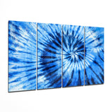 Blue Spiral 4 Pieces Mega Glass Wall Art (59"x36") | Insigne Art Design