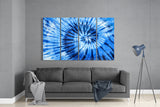 Blue Spiral 4 Pieces Mega Glass Wall Art (59"x36") | Insigne Art Design