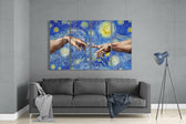 The Creation 4 Pieces Mega Glass Wall Art (59"x36") | Insigne Art Design.