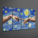 The Creation 4 Pieces Mega Glass Wall Art (59"x36") | Insigne Art Design.