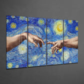 The Creation 4 Pieces Mega Glass Wall Art (59"x36") | Insigne Art Design.