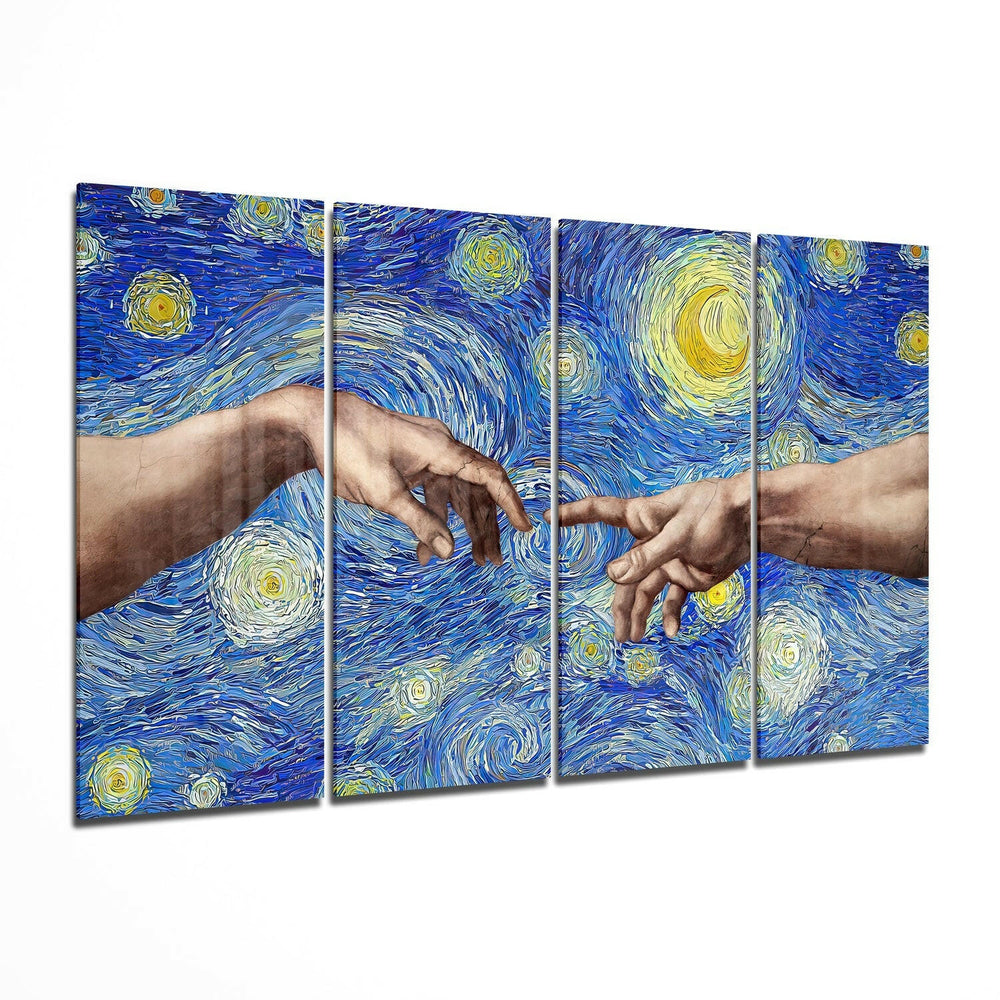 The Creation 4 Pieces Mega Glass Wall Art (59"x36") | Insigne Art Design.