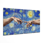 The Creation 4 Pieces Mega Glass Wall Art (59"x36") | Insigne Art Design.