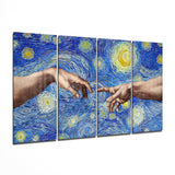 The Creation 4 Pieces Mega Glass Wall Art (59"x36") | Insigne Art Design