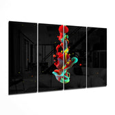 Color Mix 4 Pieces Mega Glass Wall Art (59"x36") | Insigne Art Design.