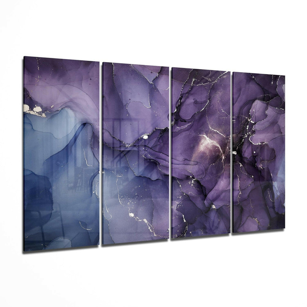 Marble 4 Pieces Mega Glass Wall Art (59"x36") | Insigne Art Design.