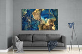 Marble 4 Pieces Mega Glass Wall Art (59"x36") | Insigne Art Design.