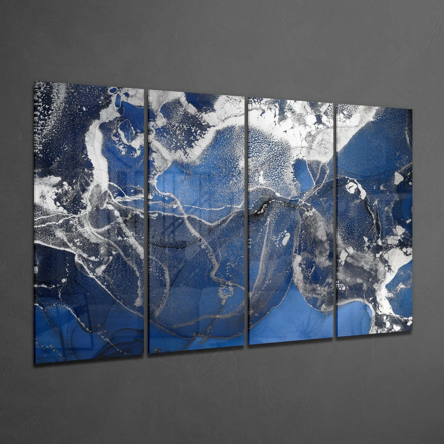 Marble 4 Pieces Mega Glass Wall Art (59"x36") | Insigne Art Design.