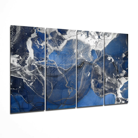 Marble 4 Pieces Mega Glass Wall Art (59"x36") | Insigne Art Design.