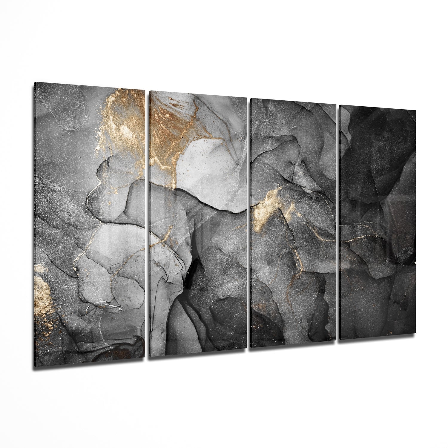 Marble 4 Pieces Mega Glass Wall Art (59"x36") | Insigne Art Design
