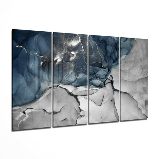 Marble 4 Pieces Mega Glass Wall Art (59"x36") | Insigne Art Design.
