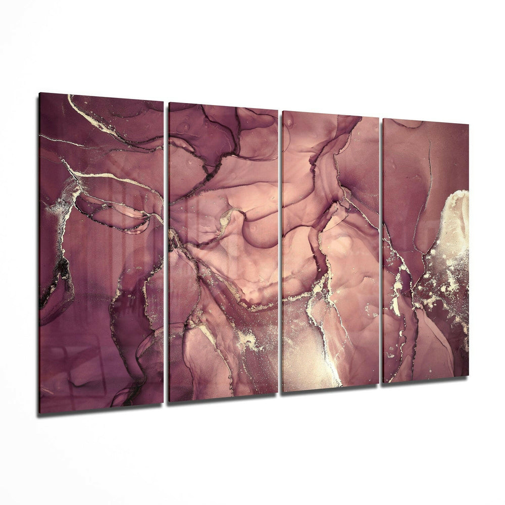 Marble 4 Pieces Mega Glass Wall Art (59"x36") | Insigne Art Design.