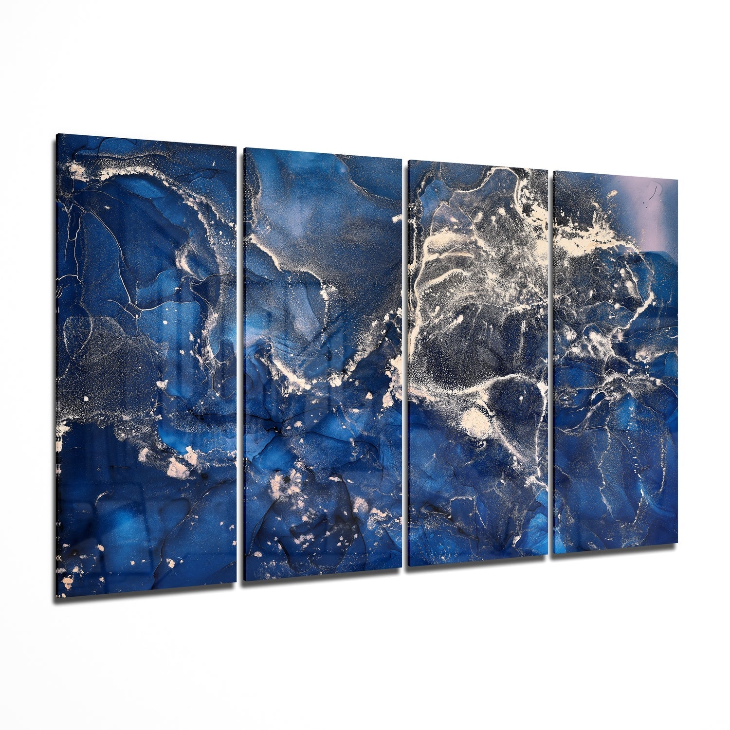 Marble 4 Pieces Mega Glass Wall Art (59"x36") | Insigne Art Design