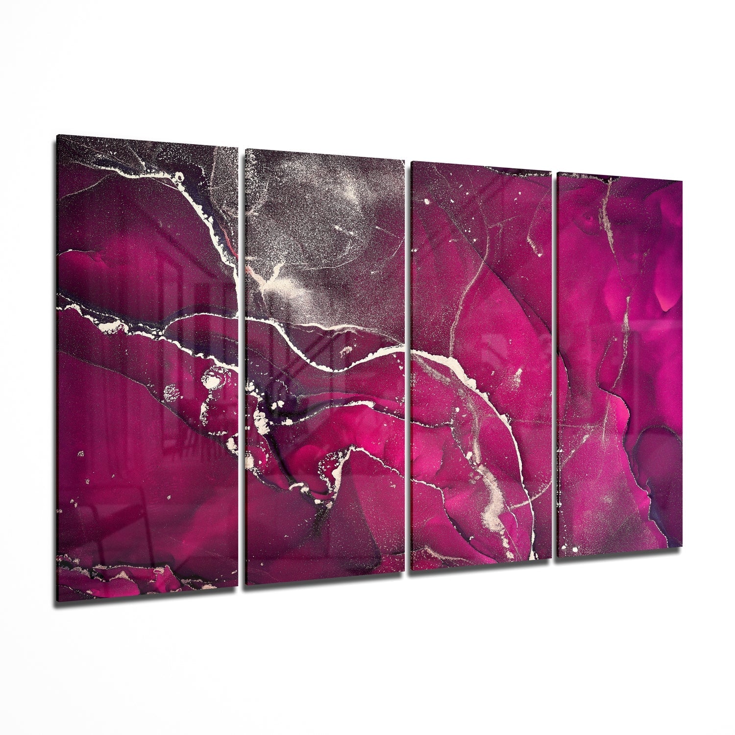 Marble 4 Pieces Mega Glass Wall Art (59"x36") | Insigne Art Design