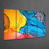 Dance of Colors 4 Pieces Mega Glass Wall Art (59"x36") | Insigne Art Design