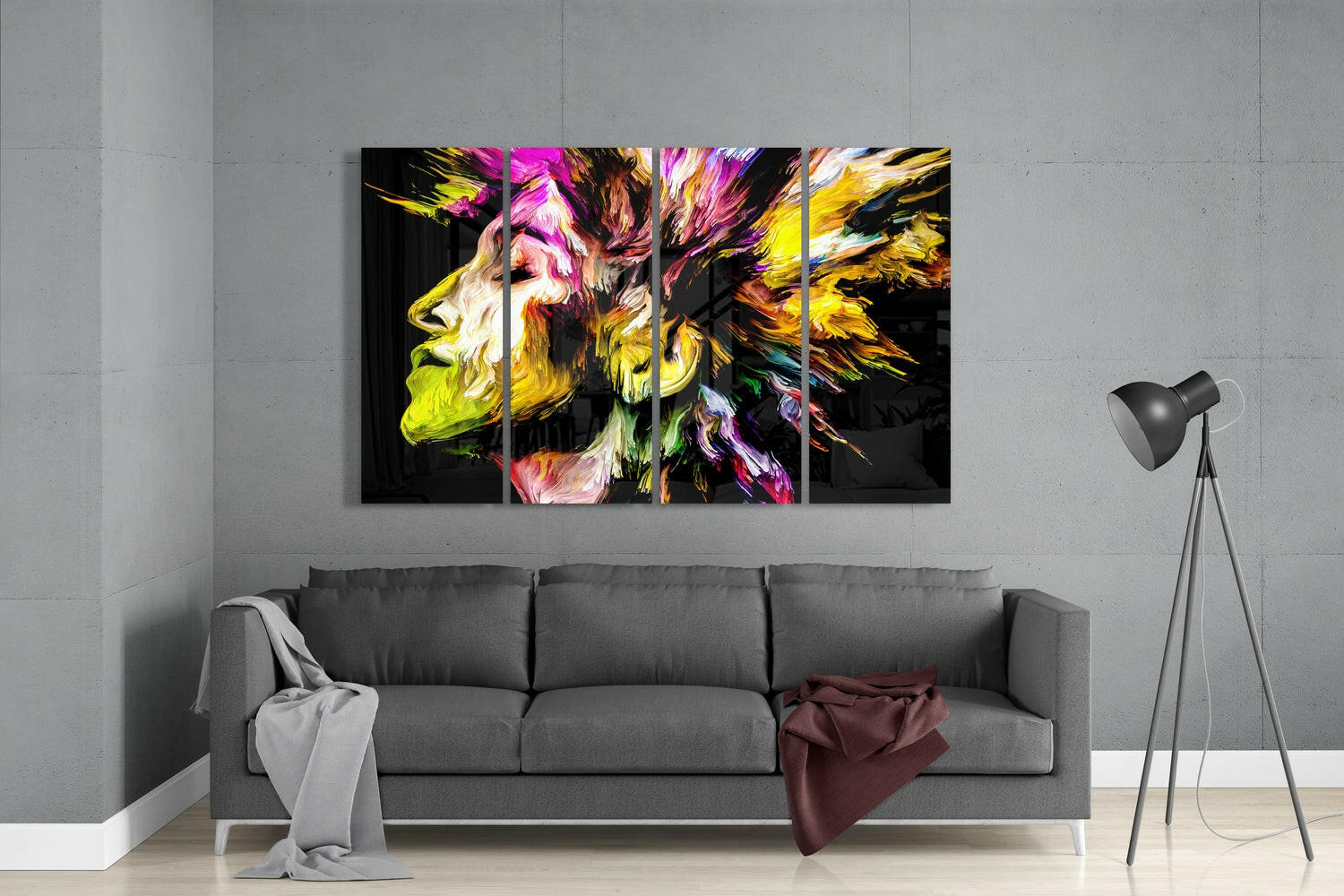 Feel the Music 4 Pieces Mega Glass Wall Art (59"x36") | Insigne Art Design.