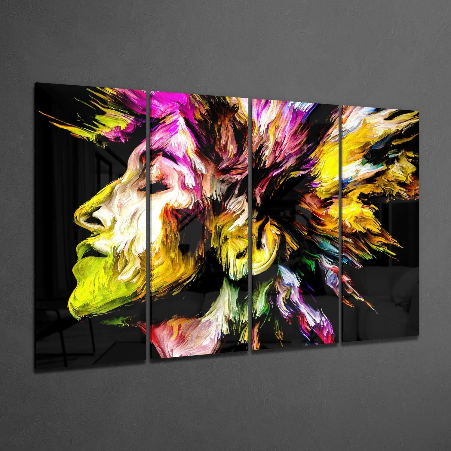 Feel the Music 4 Pieces Mega Glass Wall Art (59"x36") | Insigne Art Design.
