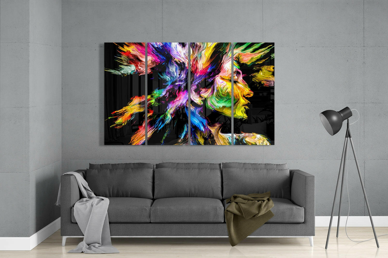 Feel the Music 4 Pieces Mega Glass Wall Art (59"x36") | Insigne Art Design.