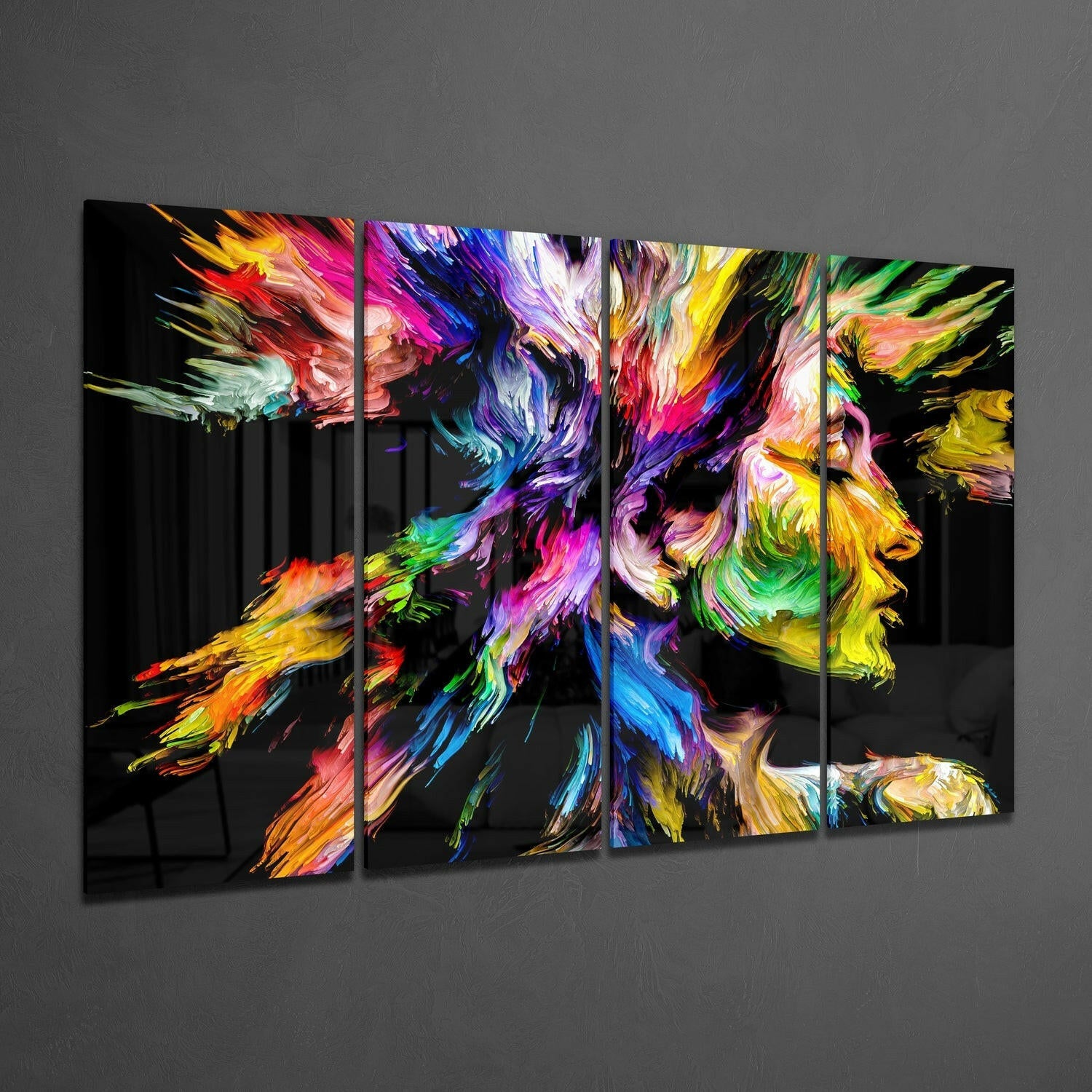 Feel the Music 4 Pieces Mega Glass Wall Art (59"x36") | Insigne Art Design.