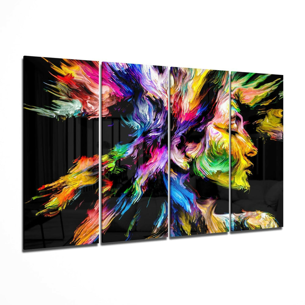 Feel the Music 4 Pieces Mega Glass Wall Art (59"x36") | Insigne Art Design.