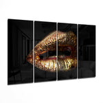 Lips 4 Pieces Mega Glass Wall Art (59"x36") | Insigne Art Design.