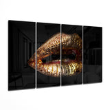 Lips 4 Pieces Mega Glass Wall Art (59"x36") | Insigne Art Design