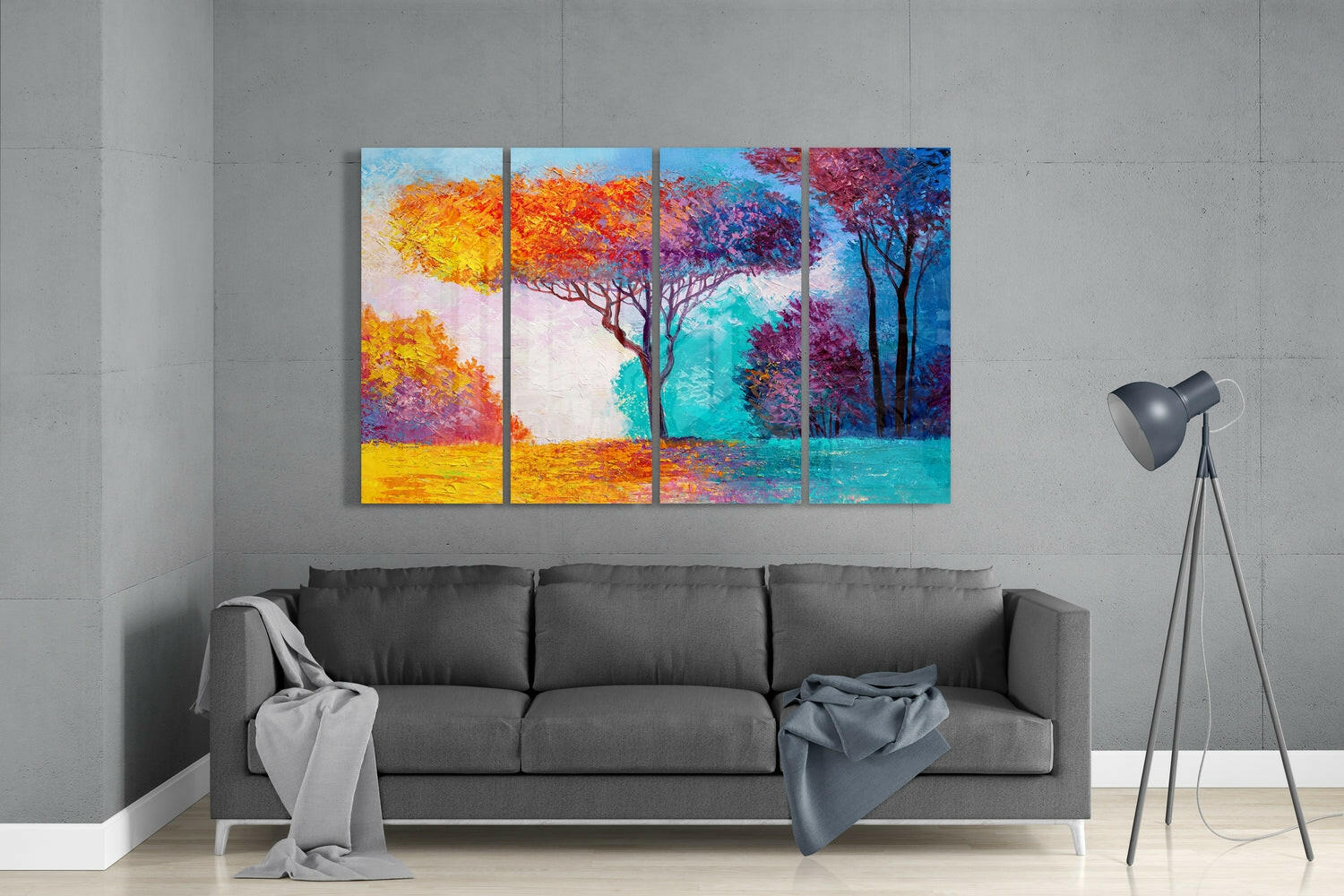 Tree of Life 4 Pieces Mega Glass Wall Art (59"x36") | Insigne Art Design.
