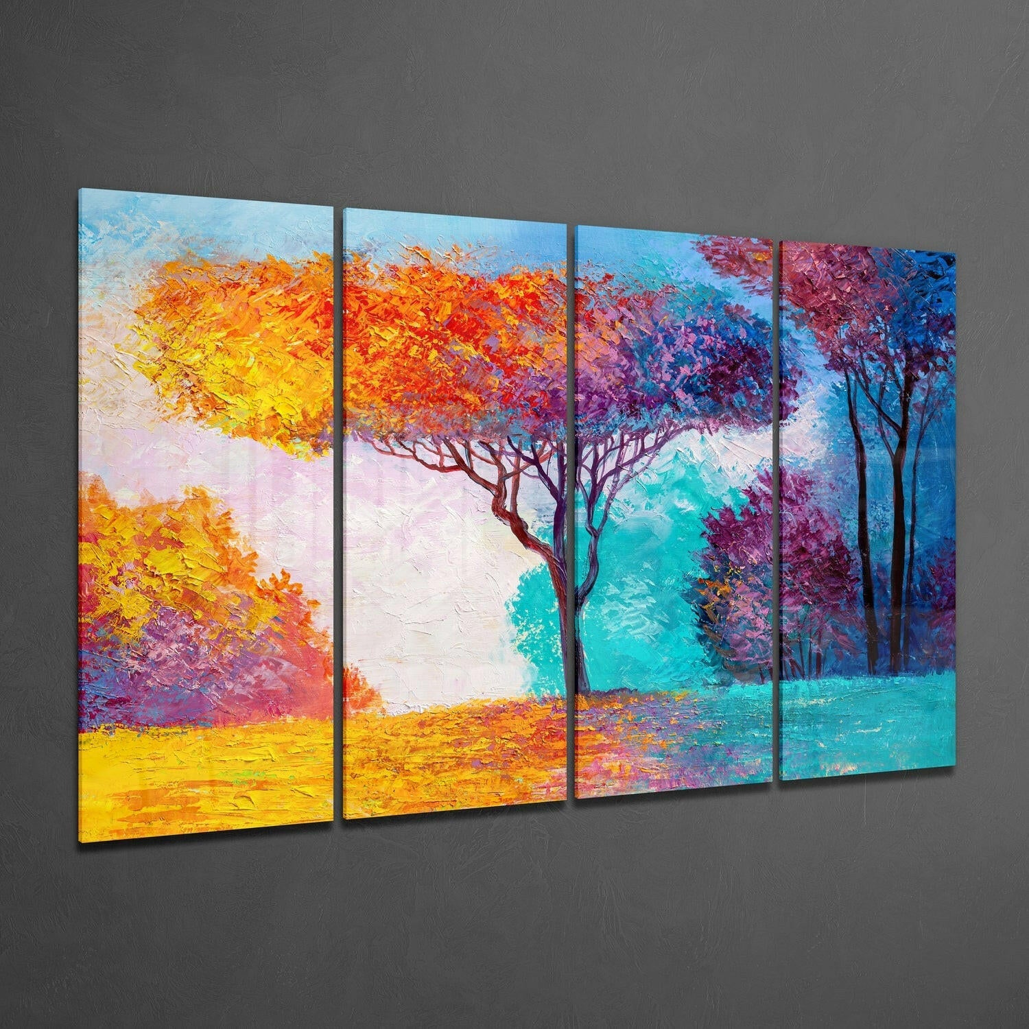 Tree of Life 4 Pieces Mega Glass Wall Art (59"x36") | Insigne Art Design.