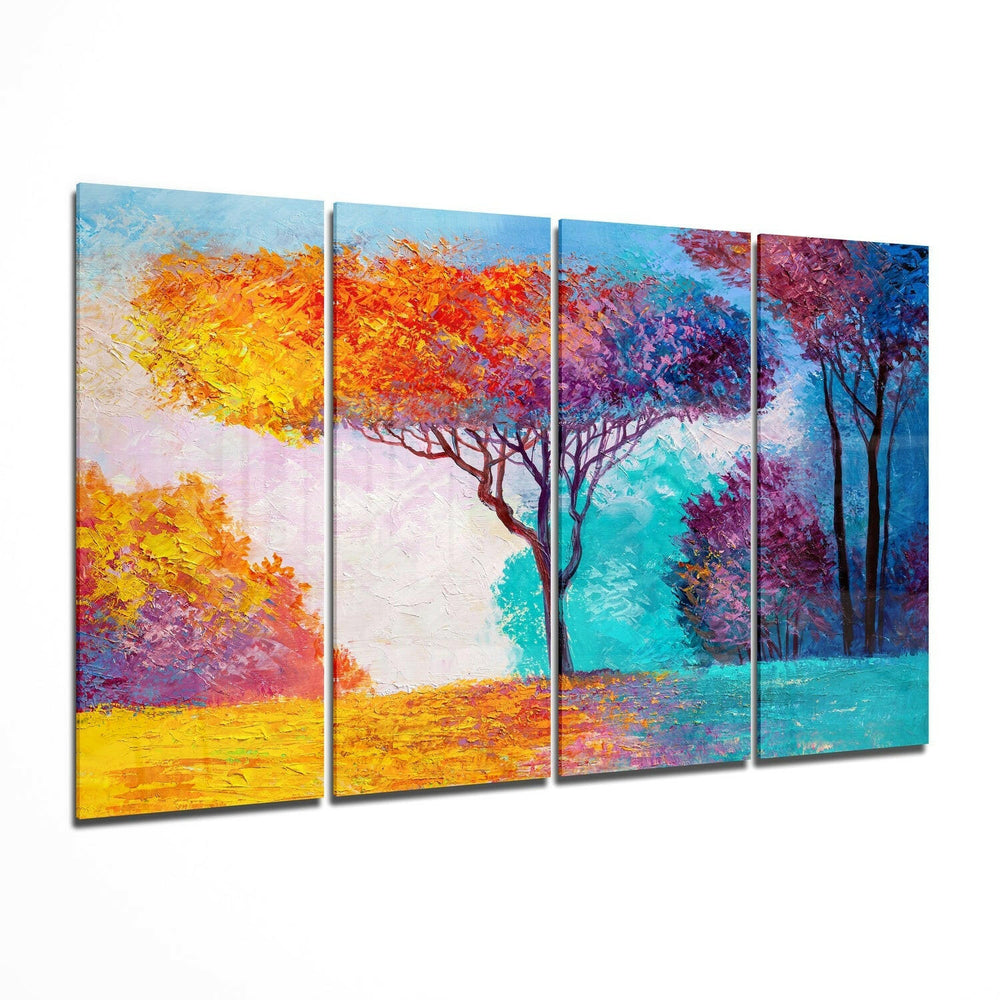 Tree of Life 4 Pieces Mega Glass Wall Art (59"x36") | Insigne Art Design.