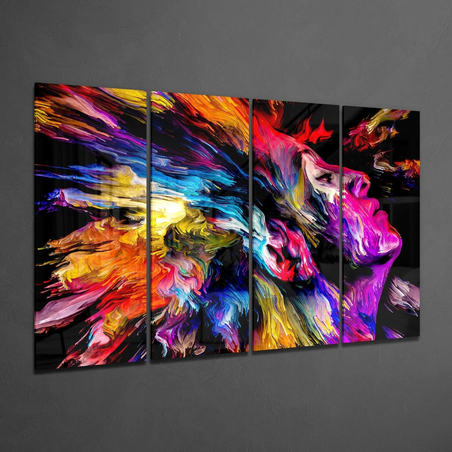 Feel the Music 4 Pieces Mega Glass Wall Art (59"x36") | Insigne Art Design.