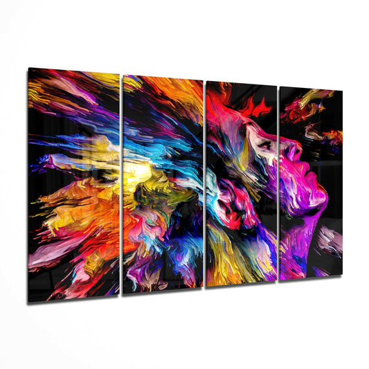 Feel the Music 4 Pieces Mega Glass Wall Art (59"x36") | Insigne Art Design.