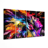 Feel the Music 4 Pieces Mega Glass Wall Art (59"x36") | Insigne Art Design