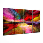 Colorful Clouds 4 Pieces Mega Glass Wall Art (59"x36") | Insigne Art Design.